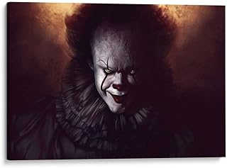 Canvas Lab | Pennywise's Gaze | 12 x 8 in | Canvas Print Wall Art | It, Movies, Thriller | Wall Decor for Bedroom, Living Room or Office