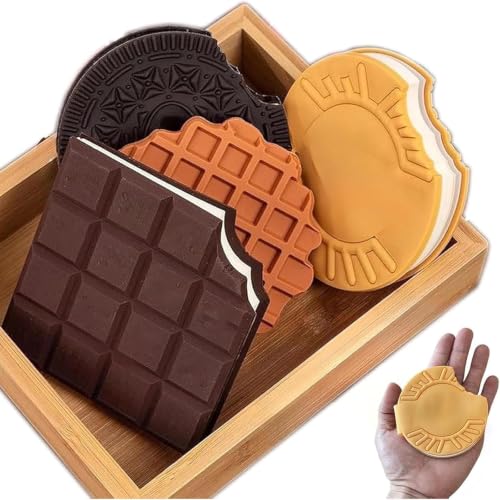 Novelty Dessert Shape Mini Notebook Chocolate Cookie Design Pocket Diary Wallet Small Hardcover Notepad Small Work Waterproof Portable Pocket Notepad Shorthand Notebook 4-Piece Set