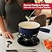Swissmar Lugano Cast Iron Cheese Fondue Set, 9-Piece, 2 QT / 2 L - Ideal for Melting Cheese, Chocolates, Caramel, & More - Perfect for Kitchen Collection & Gift Giving - Deep Blue