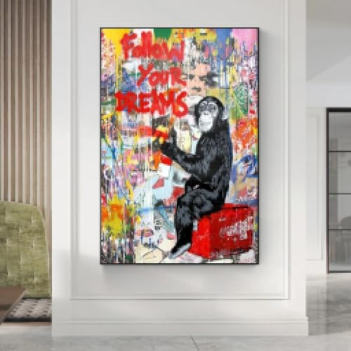 Graffiti Art Banksy tableau de rue pour déco chambre enfants et salon