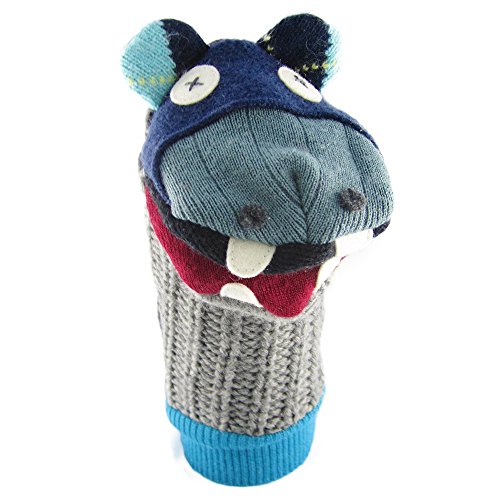 Image of Cate and Levi 12 inch Handmade Hippo Hand Puppet (Premium Reclaimed Wool), Colors Will Vary