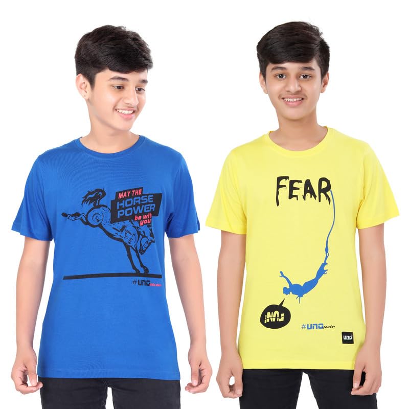 Image of UNOseven Boys Cotton T-Shirt - Pack of 2