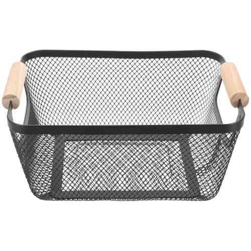 Panier organisateur cuisine en métal noir de taille moyenne pour maison