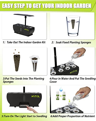 9 Pods Hydroponics Growing System, MYTOL Herb Garden Kit Indoor With 24W 96 LED Grow Light, Smart Quiet Automatic Water Pump, Automatic Timer, Height & Angle Adjustable for Vegetables, Flowers, Fruits - Image 6