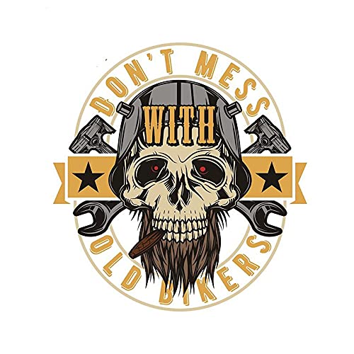 13cm x 11,5 cm para Dont Mess Old Bikers Logo vinilo coche pegatinas personalidad refrigerador
