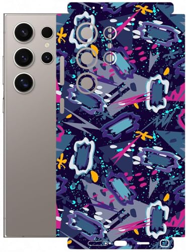 Image of AtOdds - Full Body Back Screen Guard Protector Film - Lamination Wrap Skin Sticker Compatible with Samsung Galaxy S24 Ultra | Scratchproof Matte Finish (Abstract)