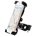 Yoassi Bike Phone Mount, with Shock-Absorbing Pad & Four Slide-Proof Clamps, 360 Degrees Rotatable Holder Cradle for Motorcycle/Bike Handlebars, Fits Universal iOS Android Smartphones, GPS, etc.