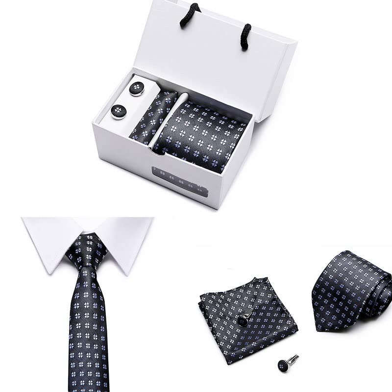 Set de corbata de seda con diseño geométrico para hombre miniatura 3