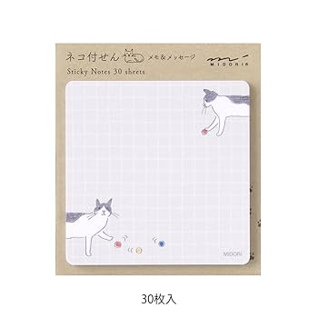 Amazon.co.jp: ミドリ 付箋 付せん紙 ボールとネコ柄 19096006