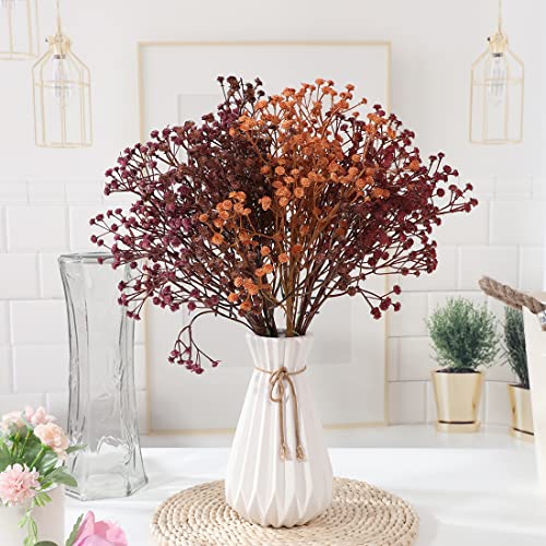 Bluegrass Valley Art 10 Pcs Babys Breath Artificial Flowers Long Stem Fake Gypsophila Flower Bouquets Faux Plants For Home Office Indoor Outdoor Wedding Decoration Festive Furnishing Décor, Brown #TOP4
