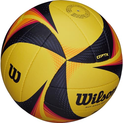 Wilson Unisex-Adult OPTX AVP Game Ball Volleybälle, Yellow/Black/ORANGE, Official