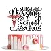 I Survived Nursing School Cake Topper - Class of 2026 Nurse Graduation Decorations - Congrats Nurse RN, Nursing School Graduation Party Decorations, Black and Red Glitter