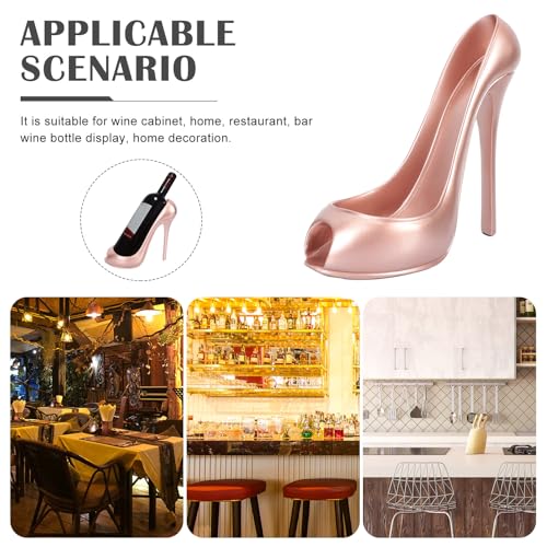 Porte-Bouteille Talon Haut Rose en Résine pour Déco de Table - 4