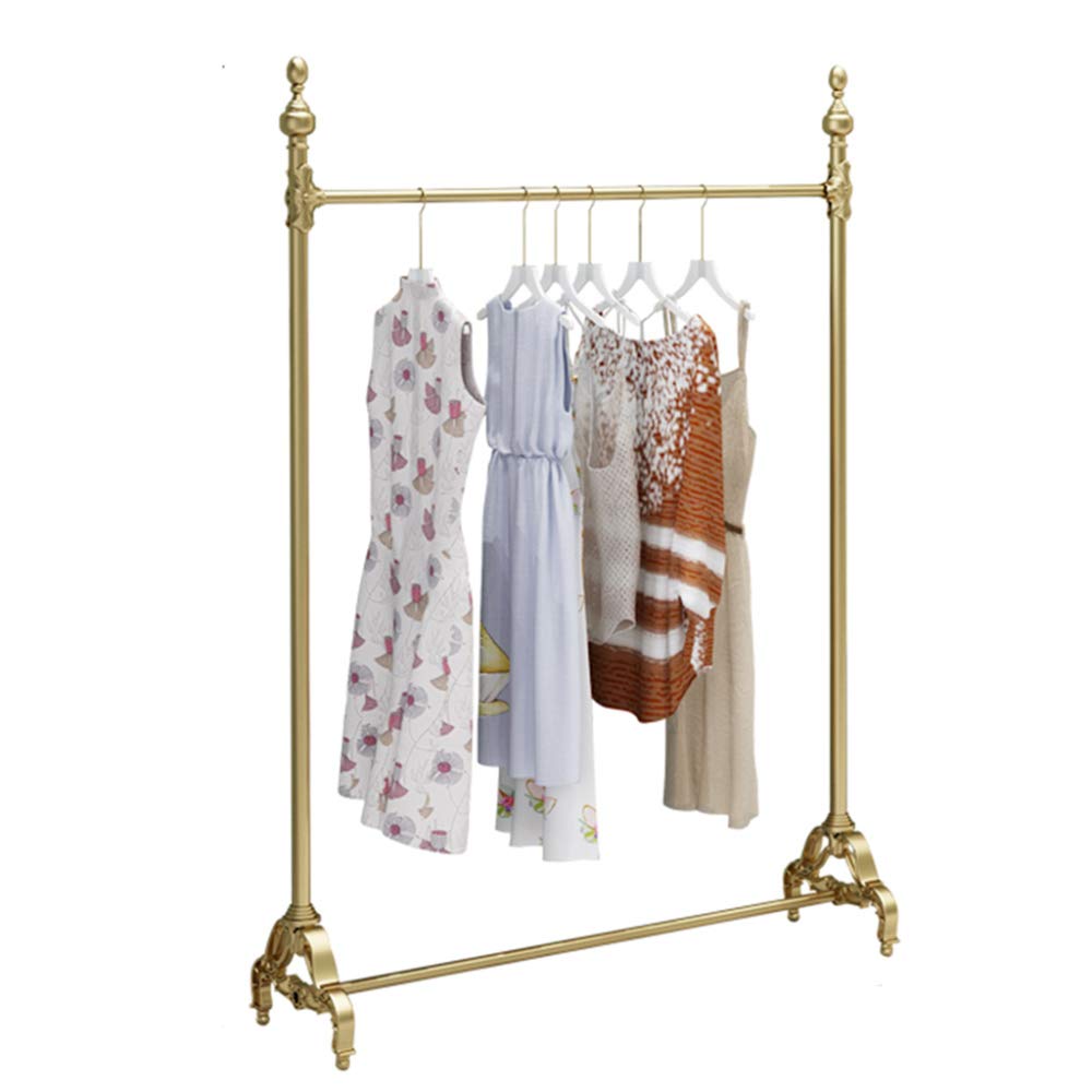 Wrought Iron Clothing Display Rack Independent Metal Clothes Rail Single Hanging Rail Large Bearing Capacity Solid cast Iron
