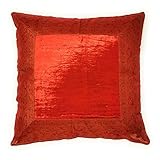Tamaño: aprox. 40 cm x 40 cm Funda de cojín indio de 40 x 40 cm, funda de cojín, funda oriental (rojo)