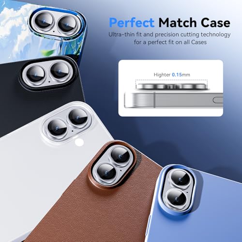 Image of Supershieldz CAM-Guard 3D Camera Lens Protector Ring for iPhone 17 Air | 17, Keep Original Design and Color, 9H Hardness, Easy Installation - White Titanium