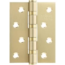 VOLUKA 6 Pack Stainless Steel Door Hinges for Exterior & Interior Doors 4in x 3in Noise-Free Smooth Door Hinges with Square Corners,Heavy-Duty Gold