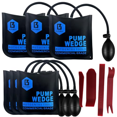 Bershaker Air Wedge Bag Pump Strong Commercial Grade Air Wedge Bag Pump Professional Leveling Kit & Alignment Tool Bag in the Popular Medium Size (6 Pack)