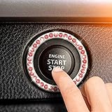 2 PCS Crystal Rhinestone Car Engine Start Stop Decoration Ring,Bling Car Accessories for Women, Push...