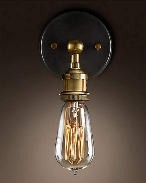 LISM Industrial Wall Light with Adjustable Joint,Retro Wall Lamp E27 Edison Vintage Wall Sconce Fixture for Indoor Aisle Bedroom Kitchen Cafe.(Black)