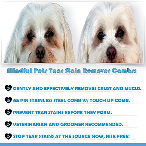 Mindful Pets Tear Stain Remover Combs for Dogs, Gently and Effectively Removes Crust, Mucus, and Stains - Image 2