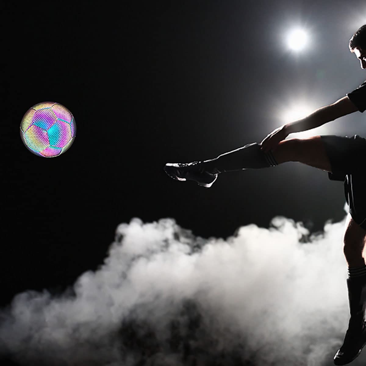 CROSSWAY Calcio Riflettente Olografico - Adatto per Giochi Notturni e Allenamento Regalo Giocattolo con Riflessioni di luce Flash Adatto per Ragazzi Bambini e Uomini (taglia 5)
