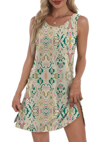 Image of BKRIVE Coverup Summer Dresses for Women 2026 Eyelet Casual Loose Sleeveless Sundresses Tank Dresses with Pockets