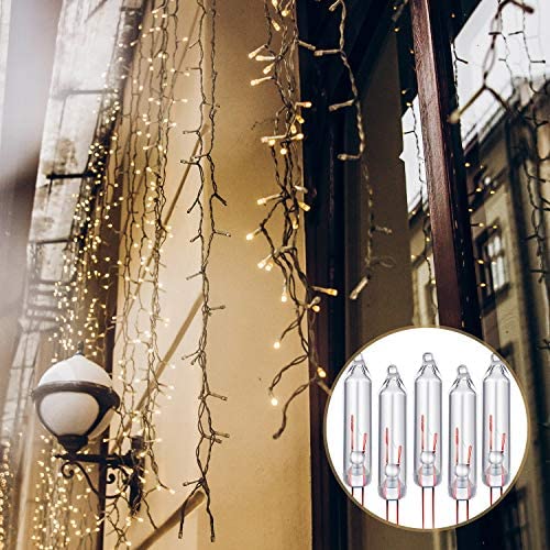 Mudder 200 peças de mini lâmpadas de substituição de Natal de 2,5 volts para árvores de Natal, supri