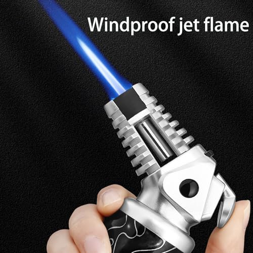 Encendedor de butano recargable con bloqueo de llama y diseño resistente al viento 3
