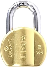 Europa L365BM Brass Padlock | High-Security Dimple Key Lock | Durable Brass Body | Anti-Cut Hardened Shackle | Rust-Resistant | 4 Dimple Keys Included | Pack of 1 for Home & Office Security
