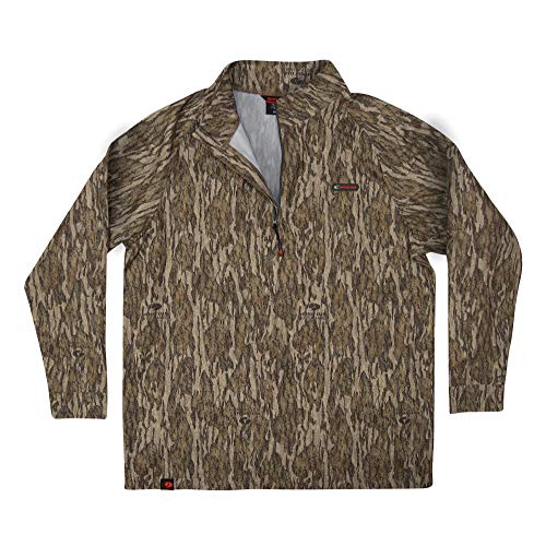 Mossy Oak Men's Hunting Shirts Lightweight Camo Tibbee Tech Stretch Quarter Zip