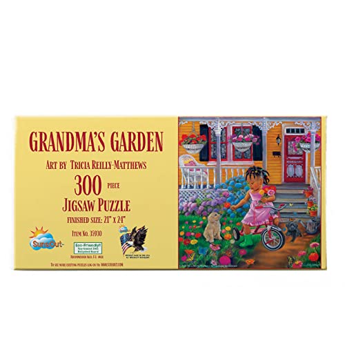 SUNSOUT INC - Grandma's Garden - 300 pc Jigsaw Puzzle by Artist: Tricia Reilly-Matthews - Finished Size 18