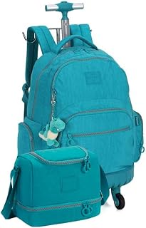 Kit Mochila de Rodinha e Lancheira Crinkle Up4You Ref.47157 (Verde)
