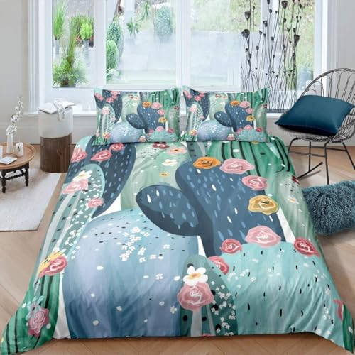 Parure housse de couette cactus 260X230 lit 2 personnes