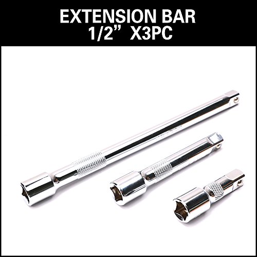 Image of 9-Piece Socket Extension Bar Set, Ratchet Extension Bar Set,1 /4 inch, 3 /8 inch, and 1 /2 inch Impact Drive Socket, Drive Tool Accessory, CR-V Steel Storage Tray