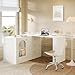 Tribesigns L Shaped Desk with 3 Drawers, Corner Desk with Storage for Small Space, Modern Corner Computer Desk with Cabinet & Adjustable Shelves for Home Office Bedroom (White)