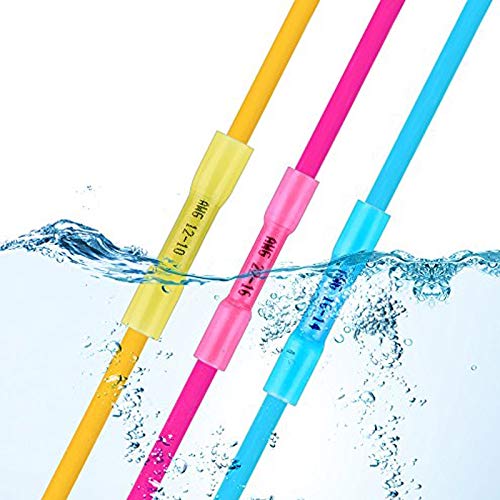 Davitu Terminals - 330/200/100PCS Heat Shrink Butt Connectors-Waterproof Electrical Wire Connectors-Insulated Crimp Connectors Butt Splice - (Color: 330Pcs)
