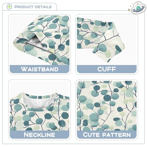 JUNZAN Cartoon Eucalyptus Leaf Kids Boys Sweatshirts Hoodies Long Sleeve Fall Tops Shirts Athletic 4T3