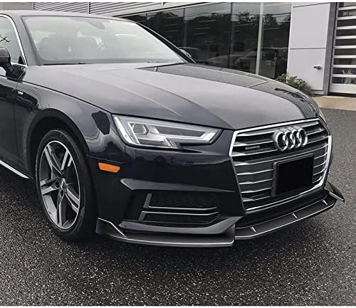 HYPERSPEED Front Bumper Spoiler Lip 3PCS ABS STP-Style Fit for Audi A4 S4 B9 Sedan S-Line 2017 2018 2019, Car Mods Exterior Accessories Replacement Assembly, Air Chin Body Kit Splitter (Painted Black)