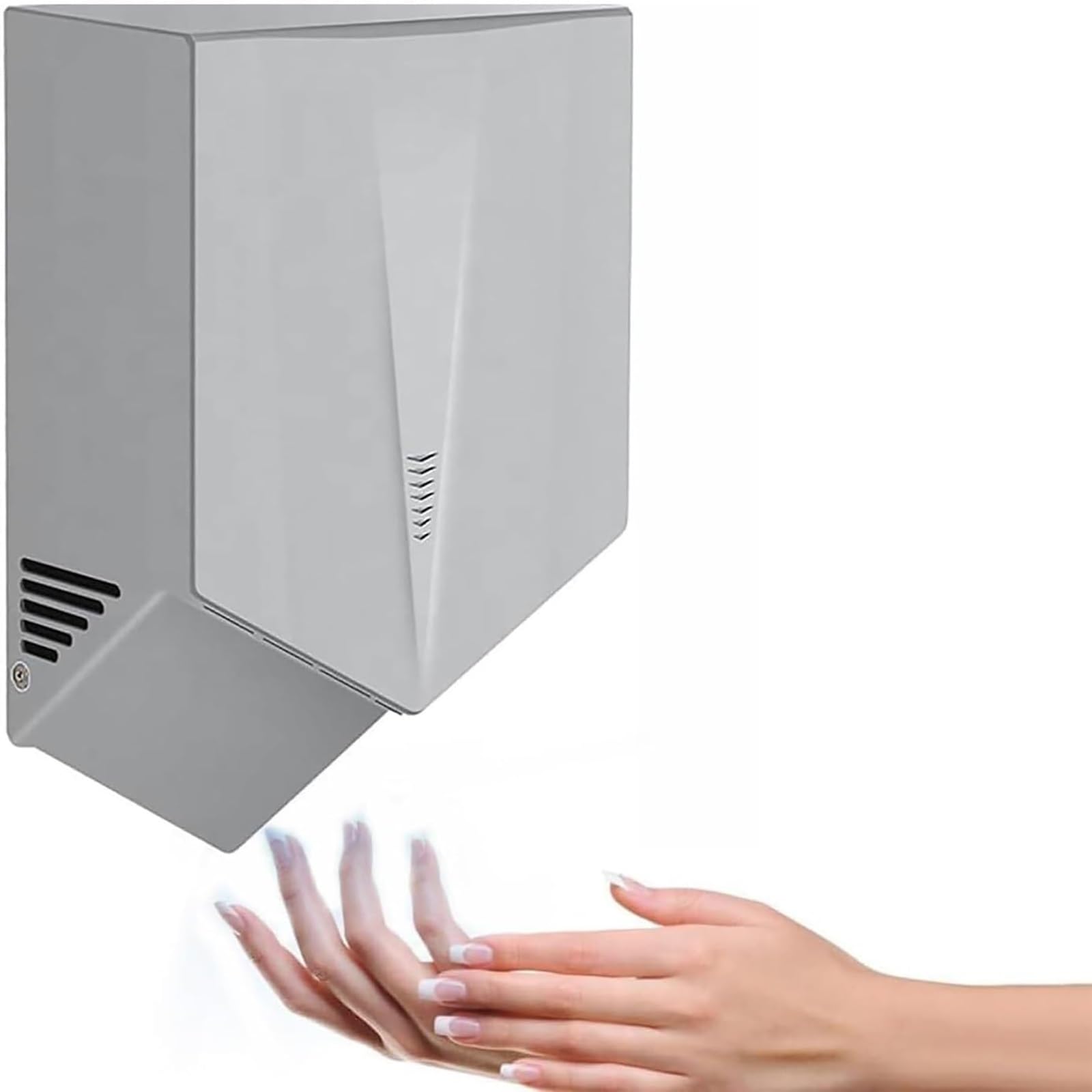 Premium Händetrockner - Elektrisch, Edelstahl Mit Sensorautomatik Und Filter, Automatisches Gerät Für Innenräume Hotel Haus Bad, 6-10 Sekunden Trocknung, Umweltfreundlich Und Effizient(Gray)