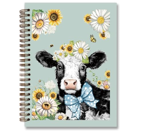 Carnet vert vache occidentale ligné avec reliure à spirale robuste pour une écriture fluide