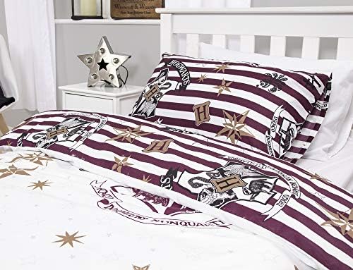 Harry Potter Duvet Cover with Matching Pillow Case, Microfibre, White, Single