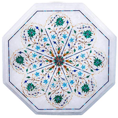 Unique Pattern with Gemstones Coffee Table Top Octagonal Marble Side T Unique Pattern with Gemstones Coffee Table Top Octagonal Marble Side T