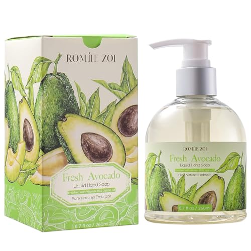 Image of ROMIIE ZOI Liquid Hand Soap, Avocado, 260ml /8.7 fl.oz | With Gift Box, Gentle cleansing, nourishes skin without drying