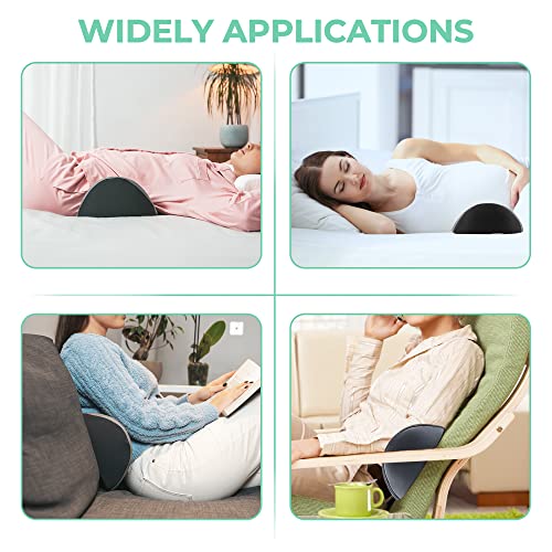 Elviros Lumbar Support Pillow For Sleeping, Adjustable Memory Foam Lumbar Pillow For Lower Back Pain Relief, Ergonomic Back Support Cushion Pillow For Bed, Office Chair, Recliners, Black #TOP6