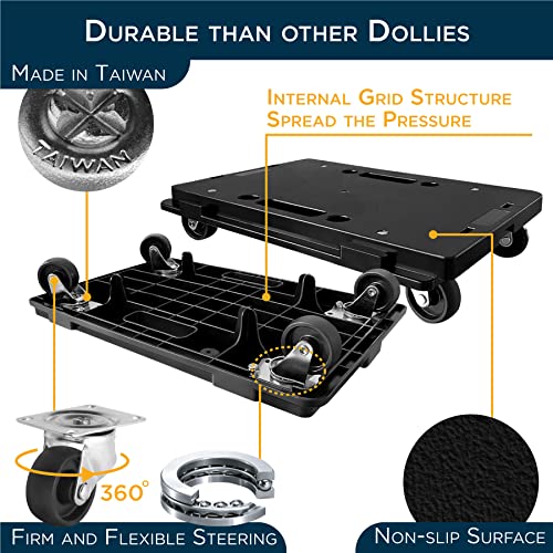 Ennovatools Furniture Dolly For Moving 2 Pack , Multi-Functional Heavy Duty Interlocking Rolling Mover With Wheels, 450 Lbs Capacity, Made In Taiwan #TOP1