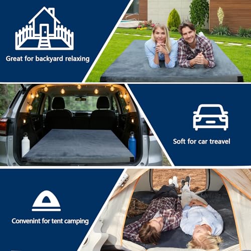 Image of CYMULA Memory Foam Camping Mattress Pad, Sleeping Mat, Portable Roll Up Mattress for Adults, Camping Bed Pads for Sleepover, Car Bed with Travel Bag