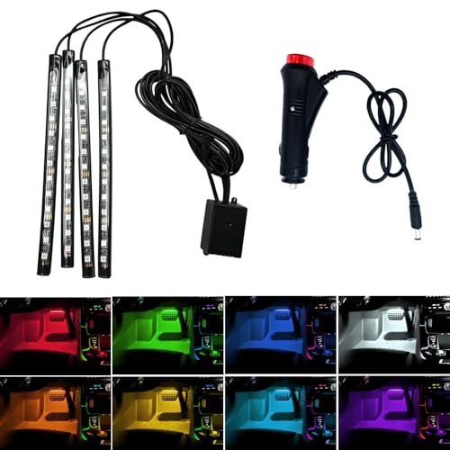 Image of LED Multi-Color Music Car Interior, Ambient Lighting, Floor Lights, Car Lights, High Brightness, Gradient Mode Fits Most Sedans, SUVs, Trucks, and Vans (48LED, Remote Control+Cigarette Lighter)