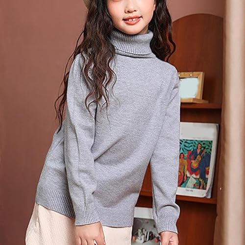 Unisex Kids Fleece Turtleneck Base Shirts Tops Casual Soft Plain Pullover Sweater Trendy Long Sleeve Undershirt2