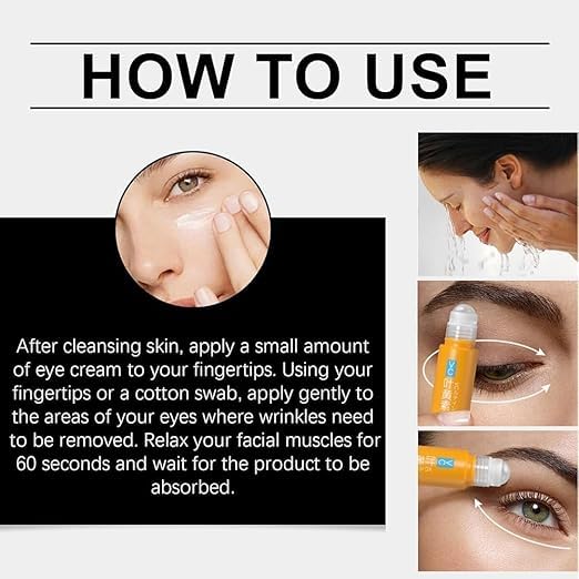 Image of GLOWISH VC Under-Eye Serum Roll-On Vitamin C + Plant Extracts | Cooling Stainless-Steel Roller for Dark Circles, Puffiness & Fine Lines | Fast-Absorbing, Non-Sticky Eye Gel (15Ml)